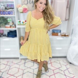 💖 NEW! Harvest Wheat Dress by White Birch! Beautiful pale mustard color. Sz L